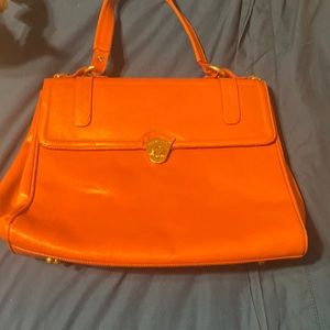 Orange Brahmin hand held handbag